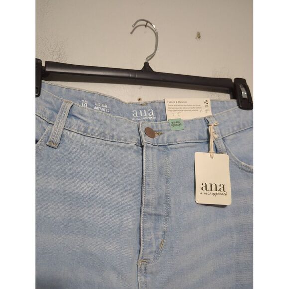 NWT a.n.a Womens Boyfriend Jeans Blue Dark Wash Mid Rise Stretch Relaxed Size 18 - Picture 2 of 9